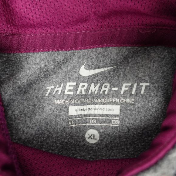Nike Therma Fit Hoodie Men's XL Pullover Gray Purple Long Sleeve Logo Front - Picture 3 of 7